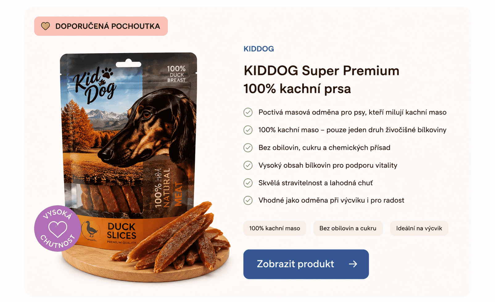 KidDog Kachní proužky - doporučená pochoutka pro psa